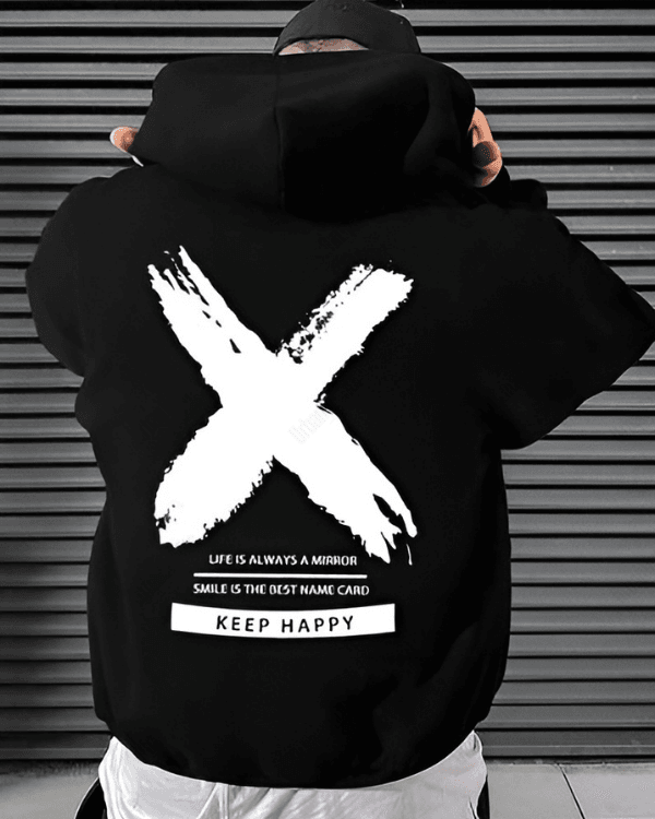 UrbanOutfits Men Oversized Hoodie Black / Cotton-Fleece / S KEEP HAPPY - Men Oversized Hoodie [ Unisex ]