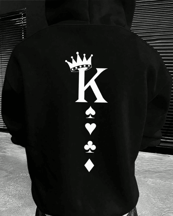 UrbanOutfits Men Oversized Hoodie Black / Cotton-Fleece / S King - Men Oversized Hoodie [ Unisex ]