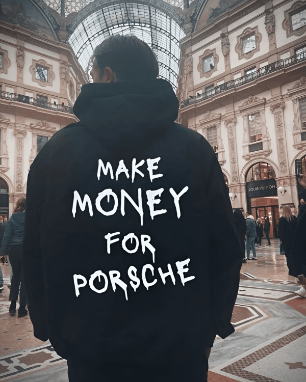 UrbanOutfits Men Oversized Hoodie Black / Cotton-Fleece / S Make Money For Porsche - Men Oversized Hoodie [ Unisex ]