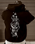 UrbanOutfits Men Oversized Hoodie Black / Cotton-Fleece / S Maps - Men Oversized Hoodie [ Unisex ]