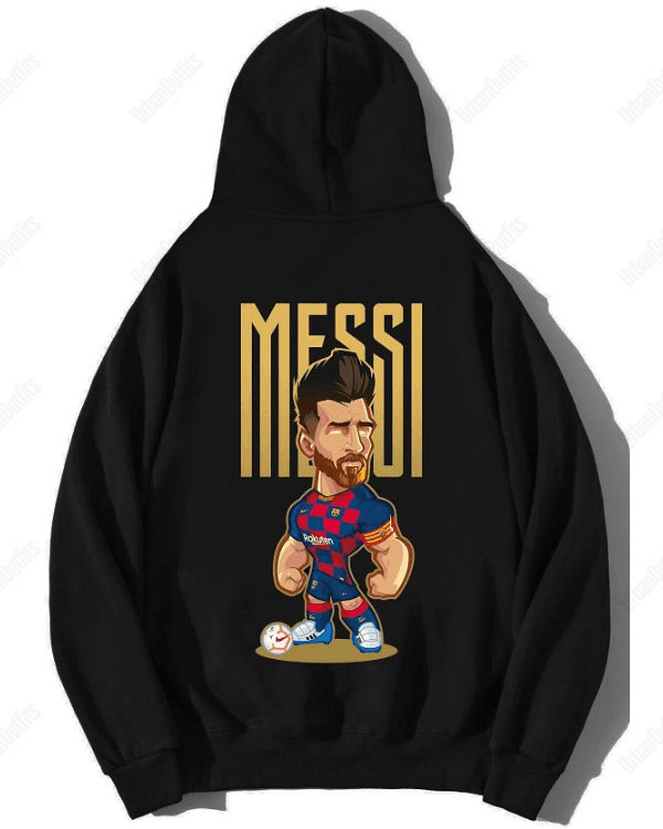 UrbanOutfits Men Oversized Hoodie Black / Cotton-Fleece / S MESSI - Men Oversized Hoodie [ Unisex ]