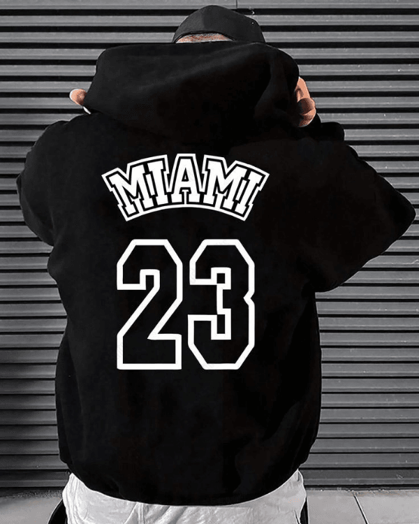 UrbanOutfits Men Oversized Hoodie Black / Cotton-Fleece / S MIAMI 23 - Men Oversized Hoodie [ Unisex ]