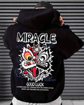 UrbanOutfits Men Oversized Hoodie Black / Cotton-Fleece / S Miracle - Men Oversized Hoodie [ Unisex ]