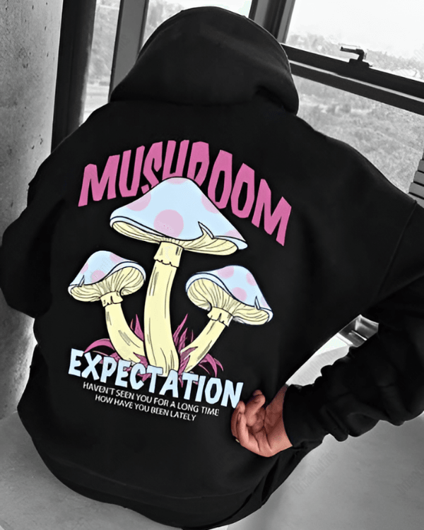 UrbanOutfits Men Oversized Hoodie Black / Cotton-Fleece / S Mushroom - Men Oversized Hoodie [ Unisex ]