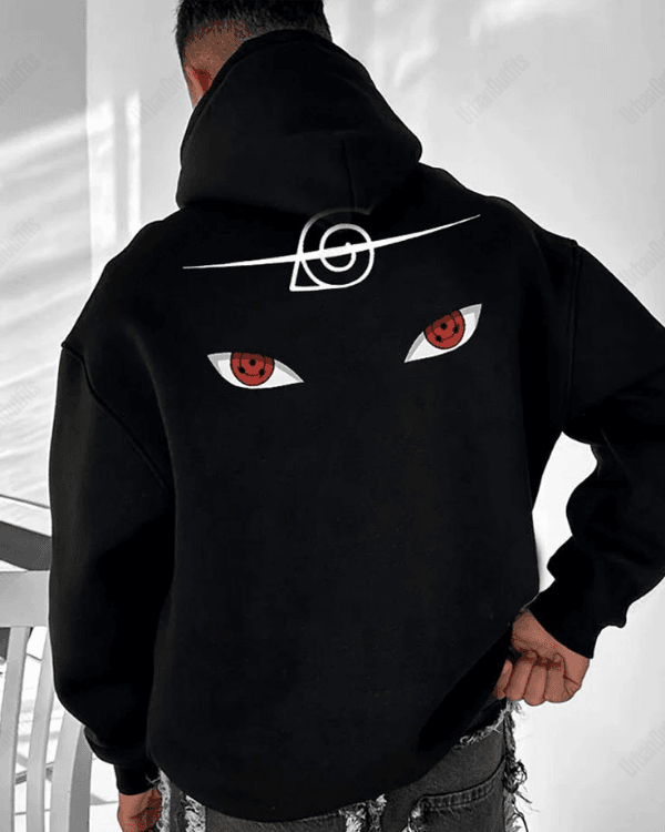 UrbanOutfits Men Oversized Hoodie Black / Cotton-Fleece / S Naruto - Men Oversized Hoodie