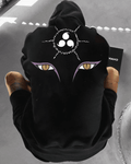 UrbanOutfits Men Oversized Hoodie Black / Cotton-Fleece / S Naruto- Men Oversized Hoodie