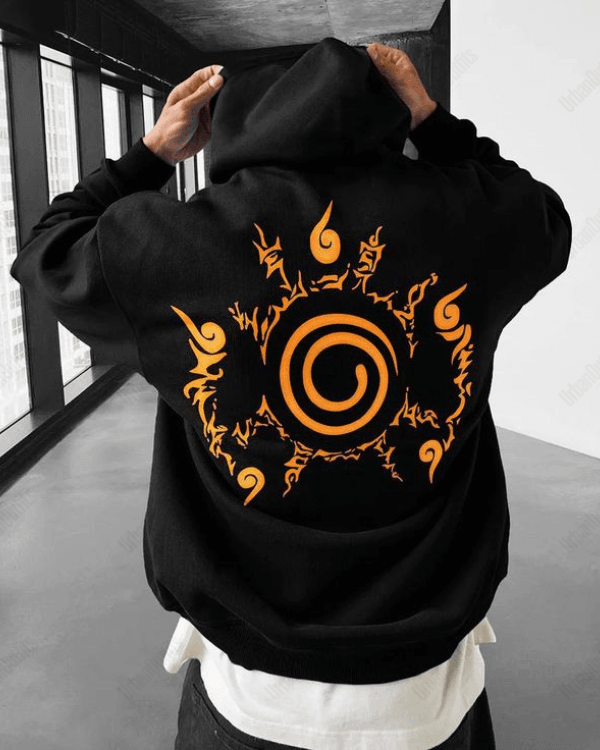 UrbanOutfits Men Oversized Hoodie Black / Cotton-Fleece / S Naruto - Men Oversized Hoodie [ Unisex ]