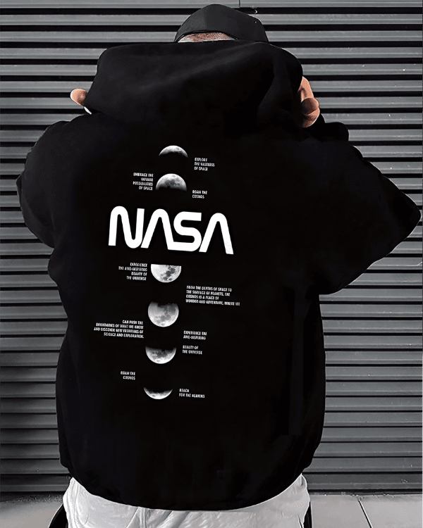 UrbanOutfits Men Oversized Hoodie Black / Cotton-Fleece / S NASA  - Men Oversized Hoodie [ Unisex ]