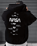 UrbanOutfits Men Oversized Hoodie Black / Cotton-Fleece / S NASA - Men Oversized Hoodie [ Unisex ]