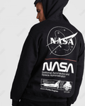 UrbanOutfits Men Oversized Hoodie Black / Cotton-Fleece / S NASA - Men Oversized Hoodie [ Unisex ]