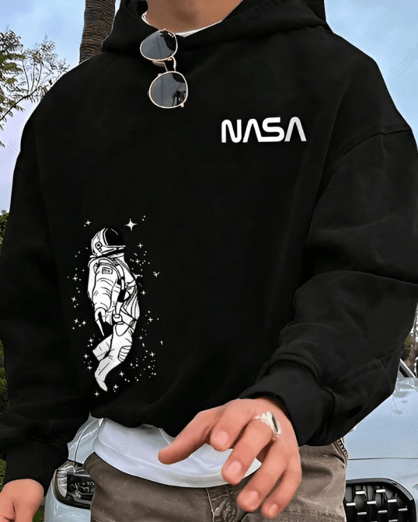UrbanOutfits Men Oversized Hoodie Black / Cotton-Fleece / S NASA - Men Oversized Hoodie [ Unisex ]