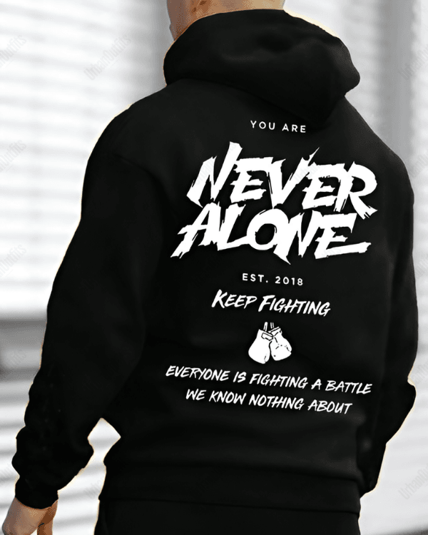 UrbanOutfits Men Oversized Hoodie Black / Cotton-Fleece / S Never Alone - Men Oversized Hoodie [ Unisex ]