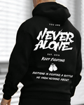 UrbanOutfits Men Oversized Hoodie Black / Cotton-Fleece / S Never Alone - Men Oversized Hoodie [ Unisex ]
