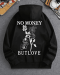 UrbanOutfits Men Oversized Hoodie Black / Cotton-Fleece / S No Money But Love - Men Oversized Hoodie