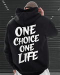UrbanOutfits Men Oversized Hoodie Black / Cotton-Fleece / S One choice One life - Men Oversized Hoodie [ Unisex ]