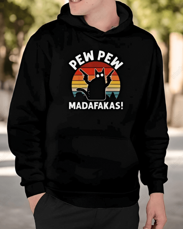 UrbanOutfits Men Oversized Hoodie Black / Cotton-Fleece / S PEW PEW - Men Oversized Hoodie [ Unisex ]