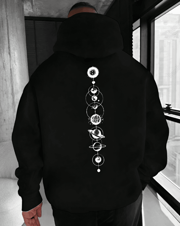UrbanOutfits Men Oversized Hoodie Black / Cotton-Fleece / S Planets - Men Oversized Hoodie [ Unisex ]