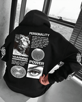 UrbanOutfits Men Oversized Hoodie Black / Cotton-Fleece / S Power - Men Oversized Hoodie [ Unisex ]