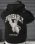 UrbanOutfits Men Oversized Hoodie Black / Cotton-Fleece / S Probably - Men Oversized Hoodie [ Unisex ]