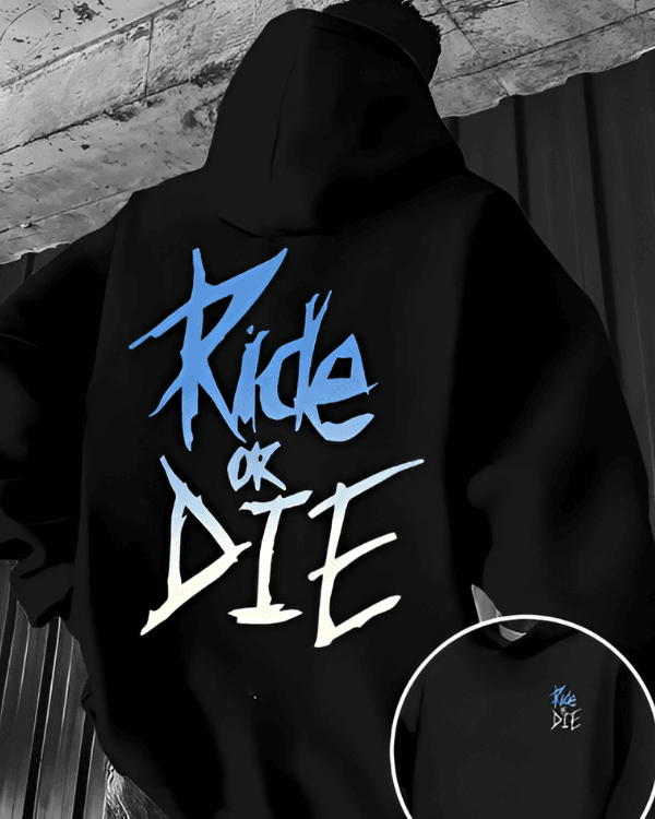 UrbanOutfits Men Oversized Hoodie Black / Cotton-Fleece / S Ride or Die - Men Oversized Hoodie [ Unisex ]