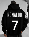 UrbanOutfits Men Oversized Hoodie Black / Cotton-Fleece / S RONALDO 7  - Men Oversized Hoodie [ Unisex ]