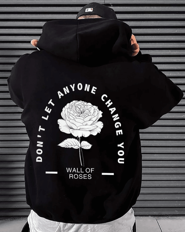 UrbanOutfits Men Oversized Hoodie Black / Cotton-Fleece / S Roses Wall - Men Oversized Hoodie [ Unisex ]