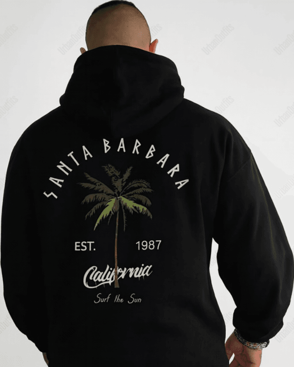 UrbanOutfits Men Oversized Hoodie Black / Cotton-Fleece / S Santa barbara - Men Oversized Hoodie [ Unisex ]