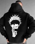 UrbanOutfits Men Oversized Hoodie Black / Cotton-Fleece / S Saturo Gojo - Men Oversized Hoodie [ Unisex ]
