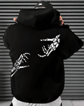 UrbanOutfits Men Oversized Hoodie Black / Cotton-Fleece / S Skull Hands - Men Oversized Hoodie [ Unisex ]