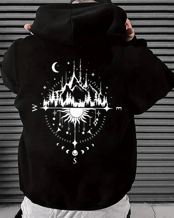 UrbanOutfits Men Oversized Hoodie Black / Cotton-Fleece / S Sun & Mountain - Men Oversized Hoodie [ Unisex ]