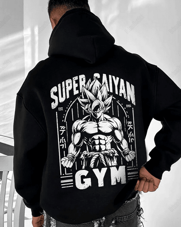 UrbanOutfits Men Oversized Hoodie Black / Cotton-Fleece / S Super Saiyan - Men Oversized Hoodie [ Unisex ]