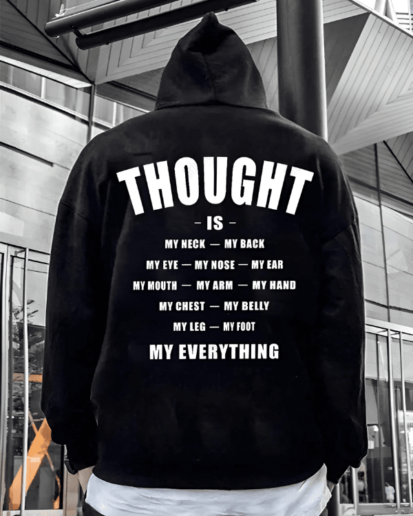 UrbanOutfits Men Oversized Hoodie Black / Cotton-Fleece / S THOUGHT - Men Oversized Hoodie [ Unisex ]