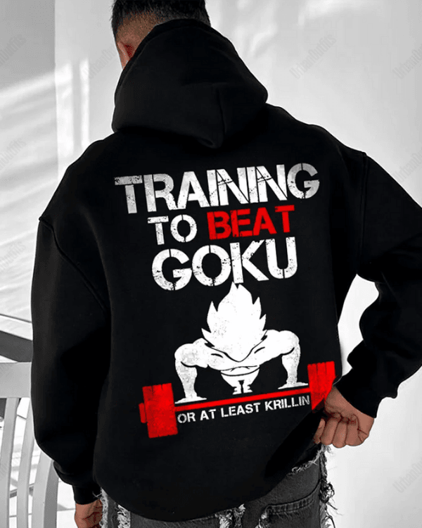 UrbanOutfits Men Oversized Hoodie Black / Cotton-Fleece / S Training To Beat GOKU - Men Oversized Hoodie [ Unisex ]