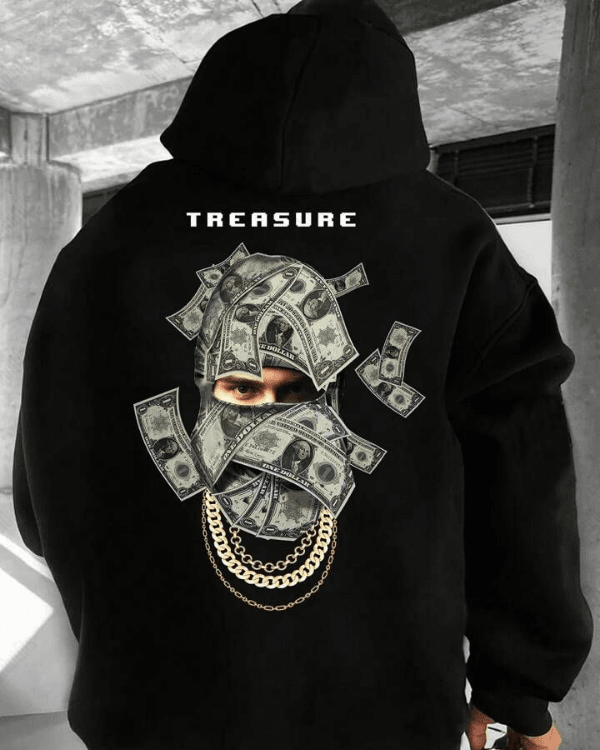 UrbanOutfits Men Oversized Hoodie Black / Cotton-Fleece / S TREASURE - Men Oversized Hoodie [ Unisex ]