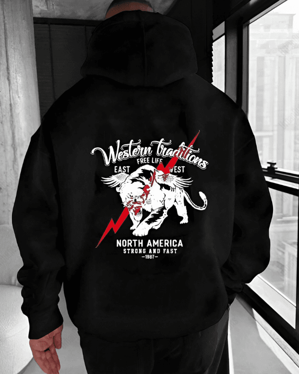 UrbanOutfits Men Oversized Hoodie Black / Cotton-Fleece / S Western - Men Oversized Hoodie [ Unisex ]