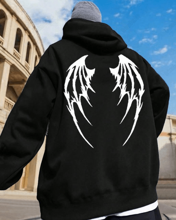 UrbanOutfits Men Oversized Hoodie Black / Cotton-Fleece / S WINGS - Men Oversized Hoodie [ Unisex ]