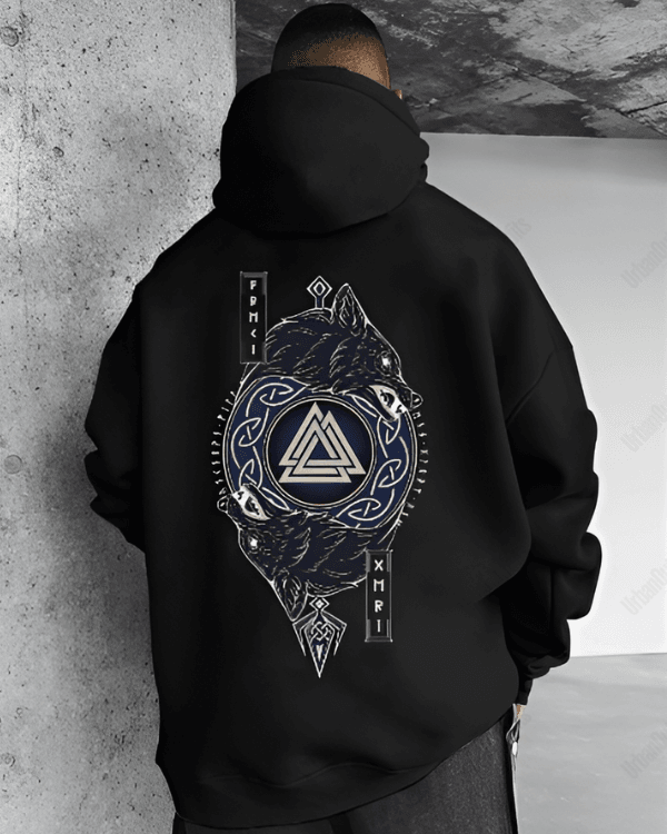 UrbanOutfits Men Oversized Hoodie Black / Cotton-Fleece / S WOLF WARRIOR - Men Oversized Hoodie [ Unisex ]