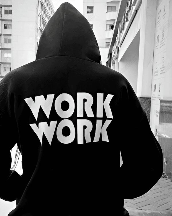 UrbanOutfits Men Oversized Hoodie Black / Cotton-Fleece / S WORK - Men Oversized Hoodie [ Unisex ]