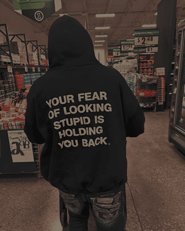 UrbanOutfits Men Oversized Hoodie Black / Cotton-Fleece / S Your Fear - Men Oversized Hoodie [ Unisex ]