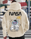 UrbanOutfits Men Oversized Hoodie Creamy / Cotton-Fleece / S NASA- Men Oversized Hoodie