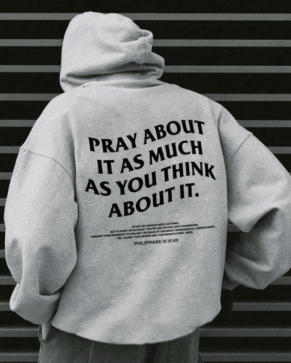 UrbanOutfits Men Oversized Hoodie Gray / Cotton-Fleece / S PRAY ABOUT IT - Men Oversized Hoodie [ Unisex ]