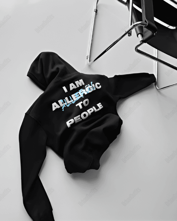 UrbanOutfits Men Oversized Hoodie I'AM Allergic to people - Men Oversized Hoodie [ Unisex ]