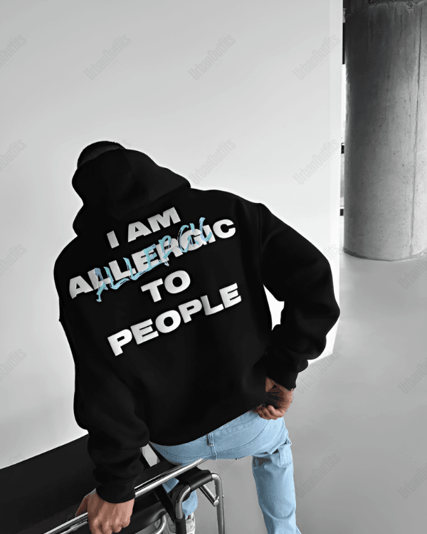 UrbanOutfits Men Oversized Hoodie I'AM Allergic to people - Men Oversized Hoodie [ Unisex ]