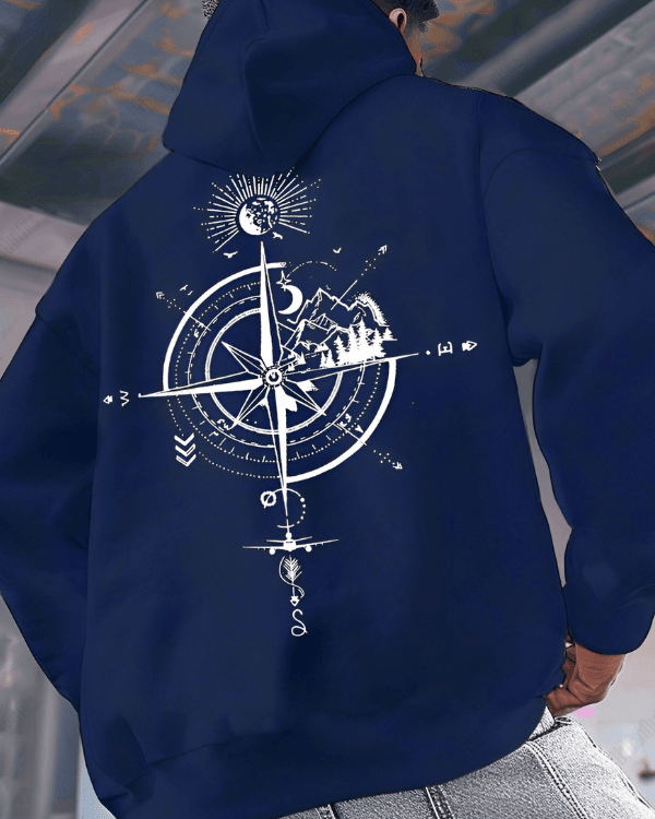 UrbanOutfits Men Oversized Hoodie navy / Cotton-Fleece / S Compass - Men Oversized Hoodie [ Unisex ]