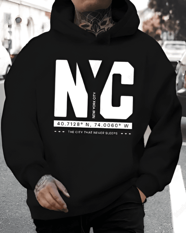 UrbanOutfits Men Oversized Hoodie NYC - Men Oversized Hoodie