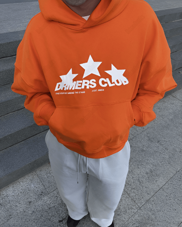 UrbanOutfits Men Oversized Hoodie orange / Cotton-Fleece / S Club - Men Oversized Hoodie [ Unisex ]