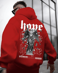 UrbanOutfits Men Oversized Hoodie Red / Cotton-Fleece / S Hope- Men Oversized Hoodie [ Unisex ]