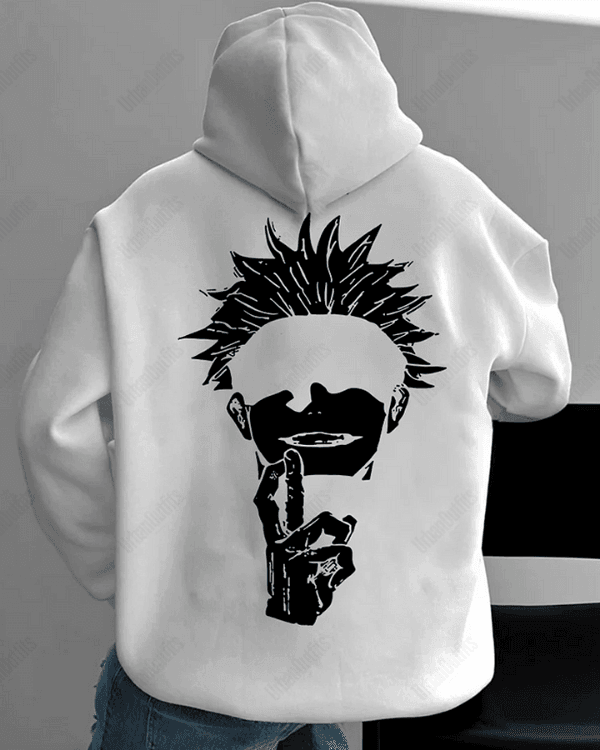 UrbanOutfits Men Oversized Hoodie White / Cotton-Fleece / S Anime - Men Oversized Hoodie [ Unisex ]