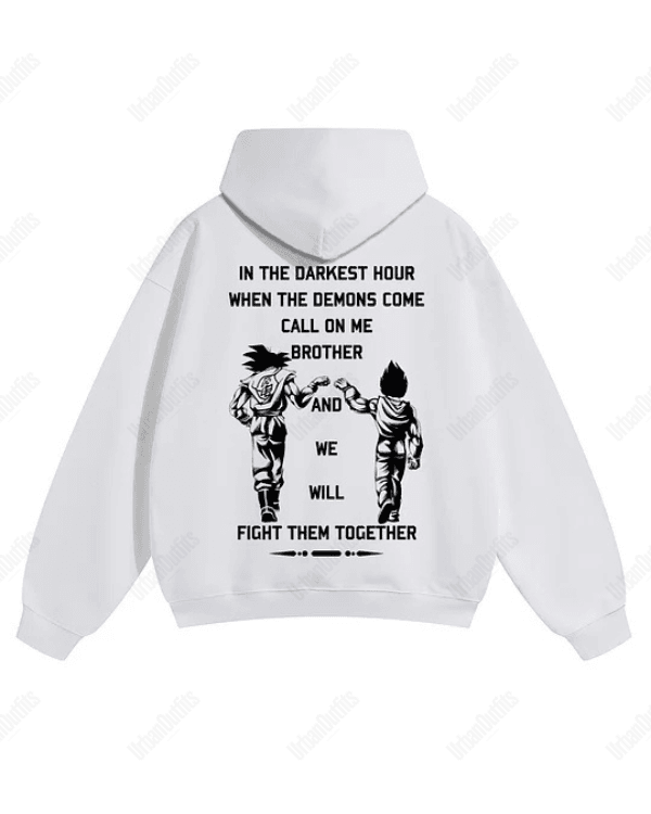 UrbanOutfits Men Oversized Hoodie White / Cotton-Fleece / S Call on me brother - Men Oversized Hoodie [ Unisex ]