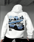 UrbanOutfits Men Oversized Hoodie White / Cotton-Fleece / S Car Speed- Men Oversized Hoodie